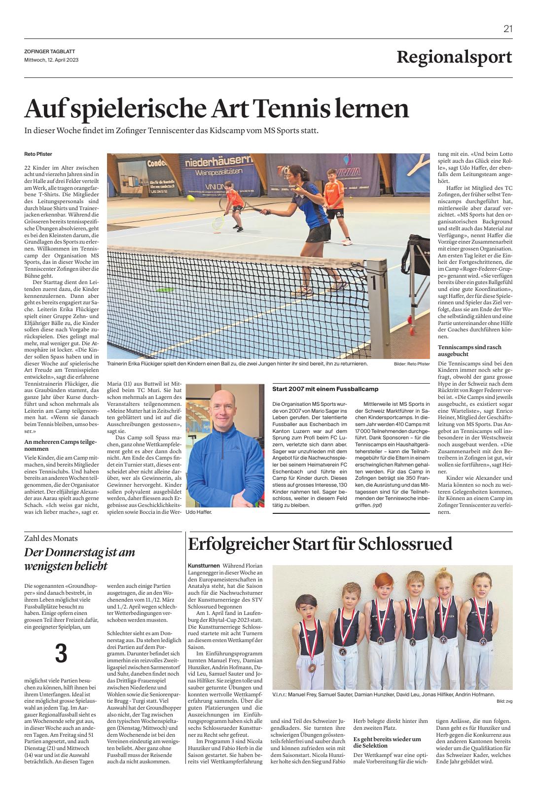 mssports.ch Lagerberichte
